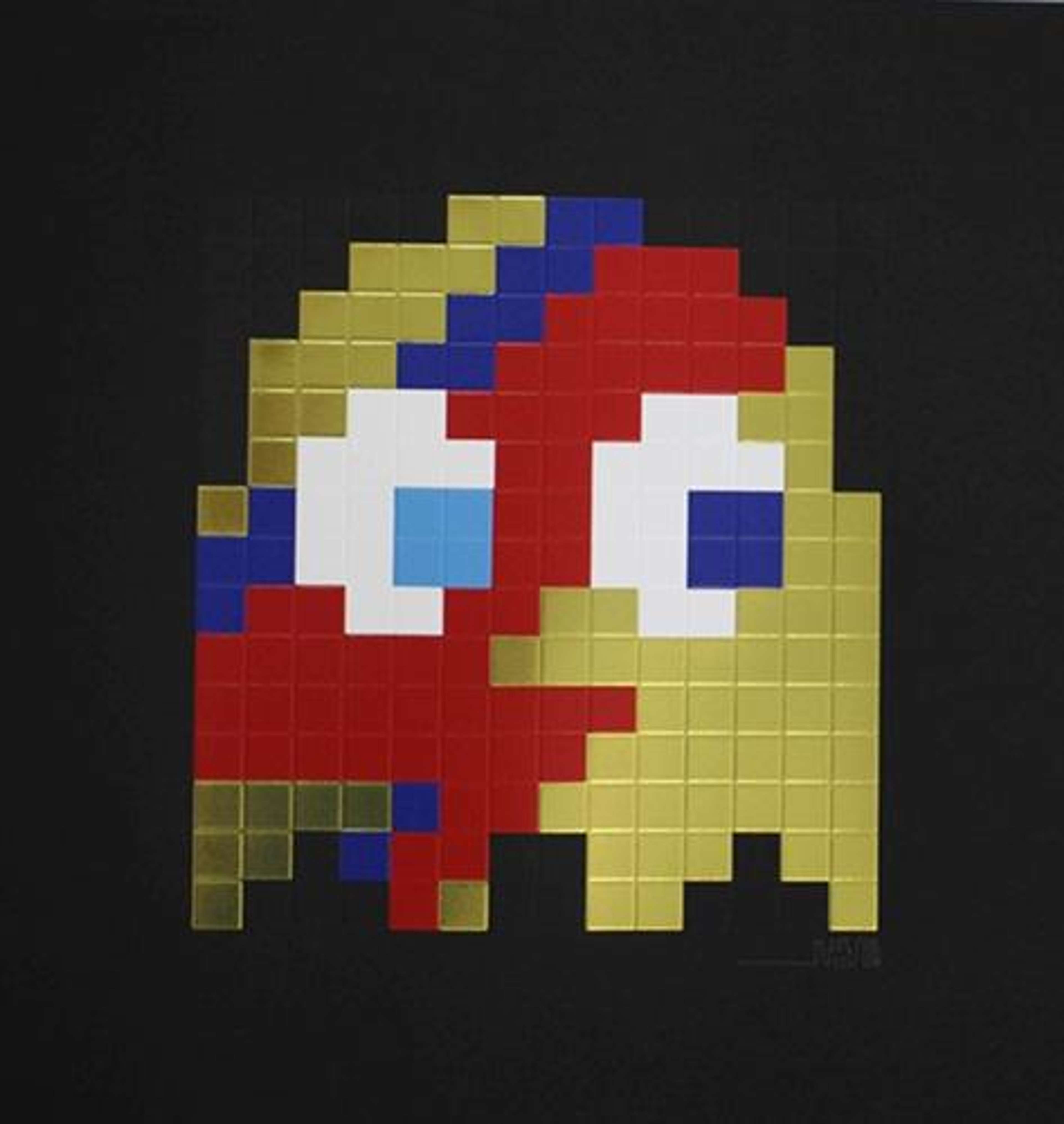 Aladdin Sane (gold) - Signed Print by Invader 2014 - MyArtBroker