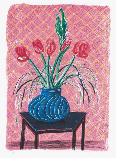 Amaryllis In Vase - Signed Print by David Hockney 1984 - MyArtBroker