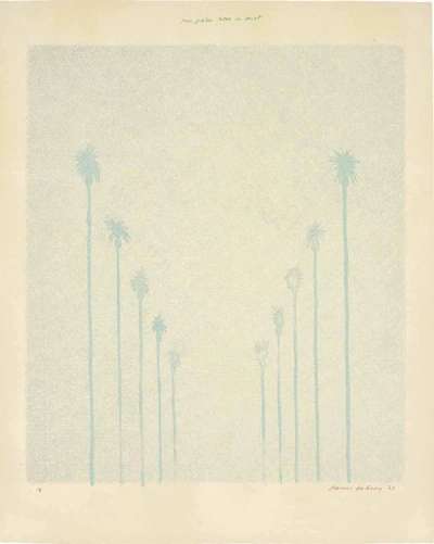 Ten Palm Trees In The Mist - Signed Print by David Hockney 1973 - MyArtBroker