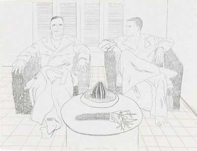 Christopher Isherwood And Don Bachardy - Signed Print by David Hockney 1976 - MyArtBroker