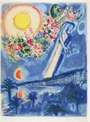 Marc Chagall: Fiancés Dans Le Ciel De Nice (Nice Et La Côte D'Azur) - Signed Print