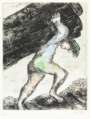 Marc Chagall: Samson Enleve Les Portes De Gaza (La Bible) - Signed Print