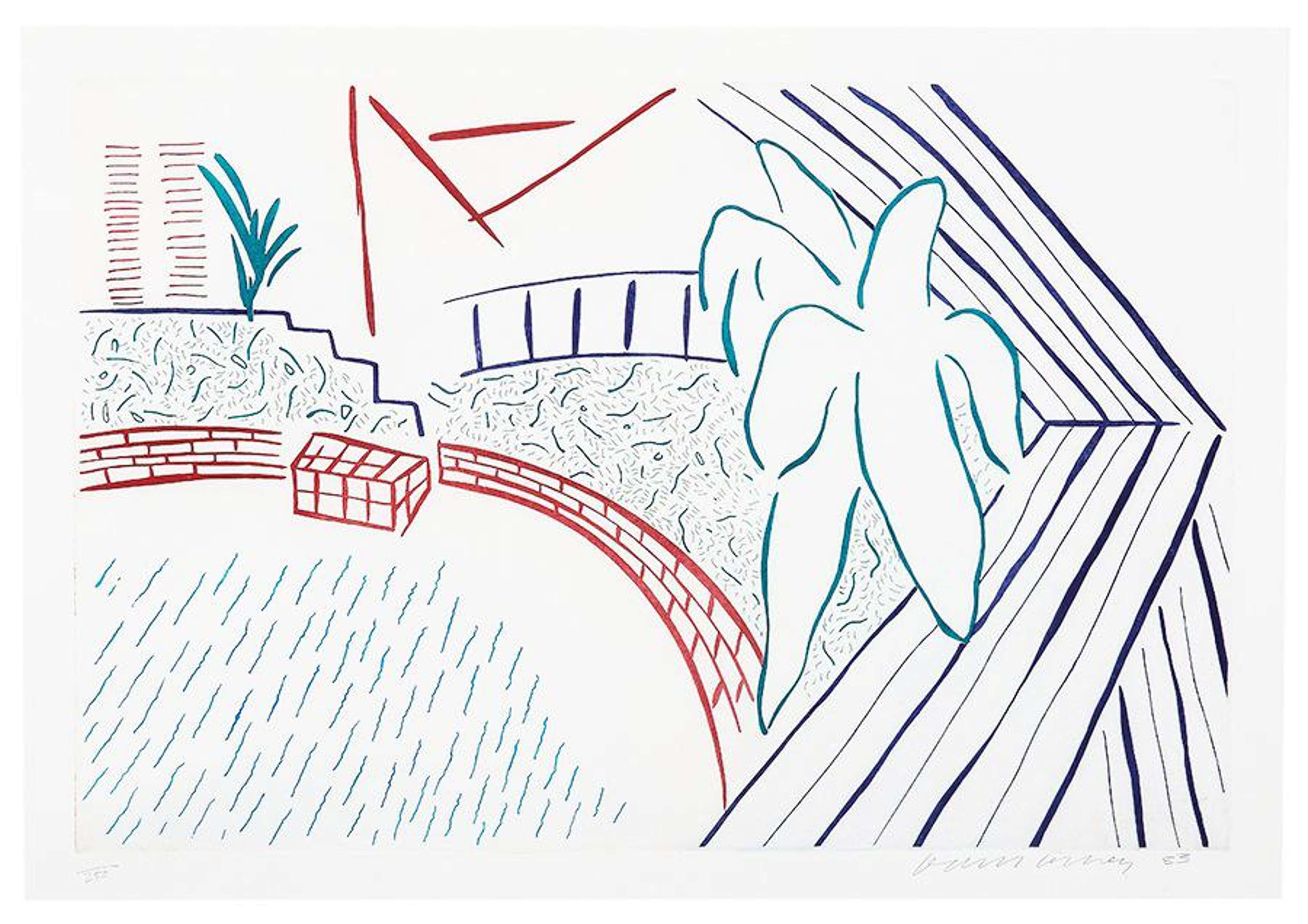 My Pool And Terrace - Signed Print by David Hockney 1983 - MyArtBroker