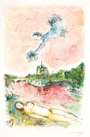 Marc Chagall: Vue Sur Notre Dame - Signed Print