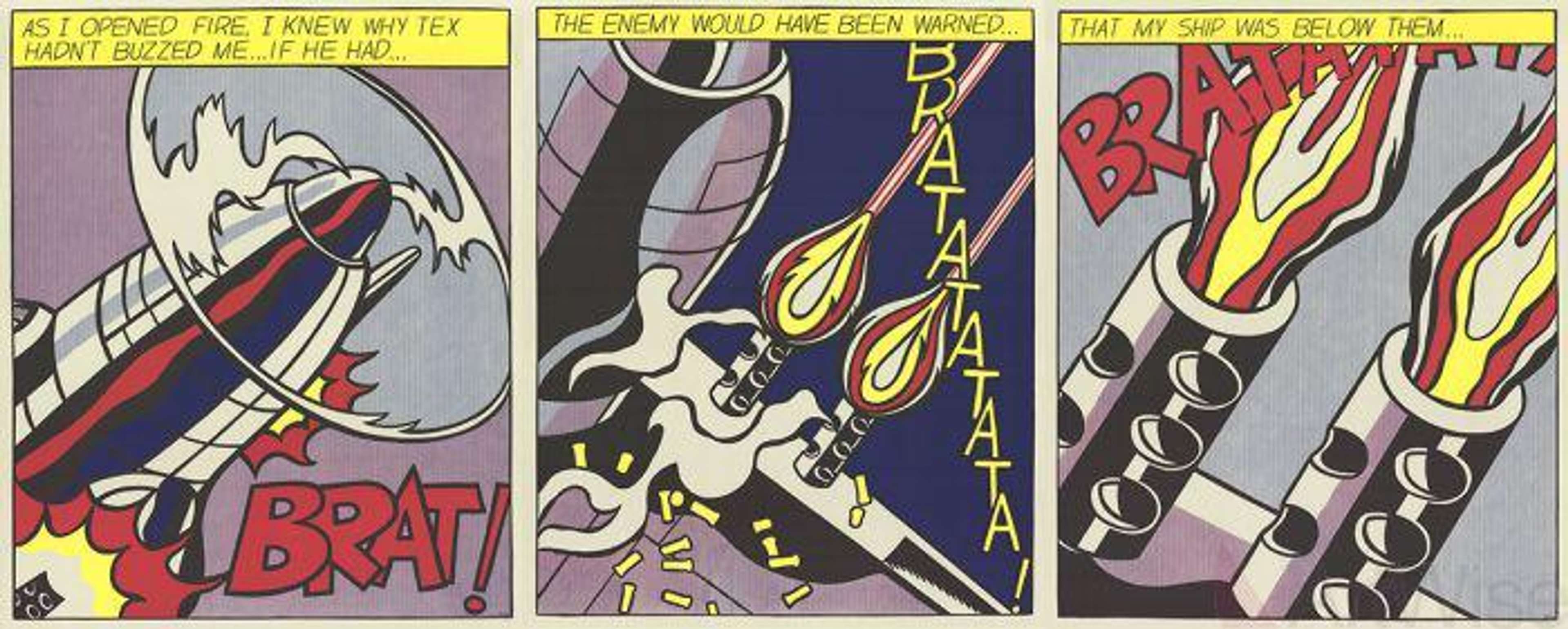 As I Opened Fire (triptych) by Roy Lichtenstein