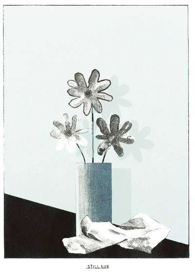 Still Life (silver flowers) - Signed Print by David Hockney 1965 - MyArtBroker