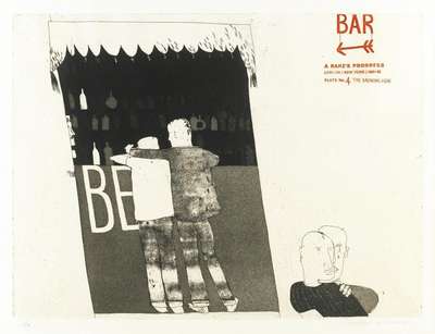 The Drinking Scene - Signed Print by David Hockney 1961 - MyArtBroker