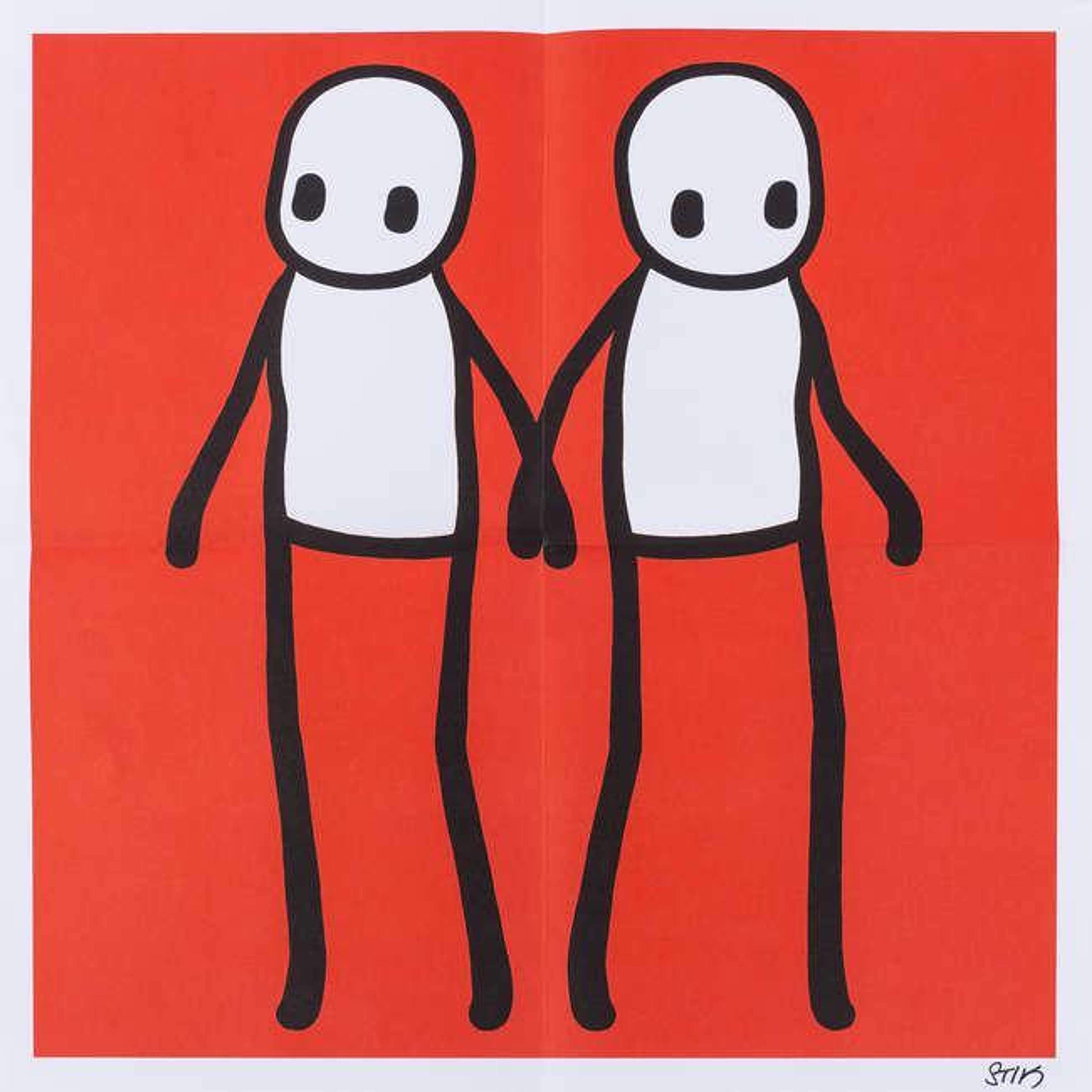 Holding Hands (red) by Stik