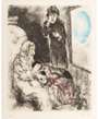 Marc Chagall: Jacob Blessing Joseph's Sons (La Bible) - Signed Print