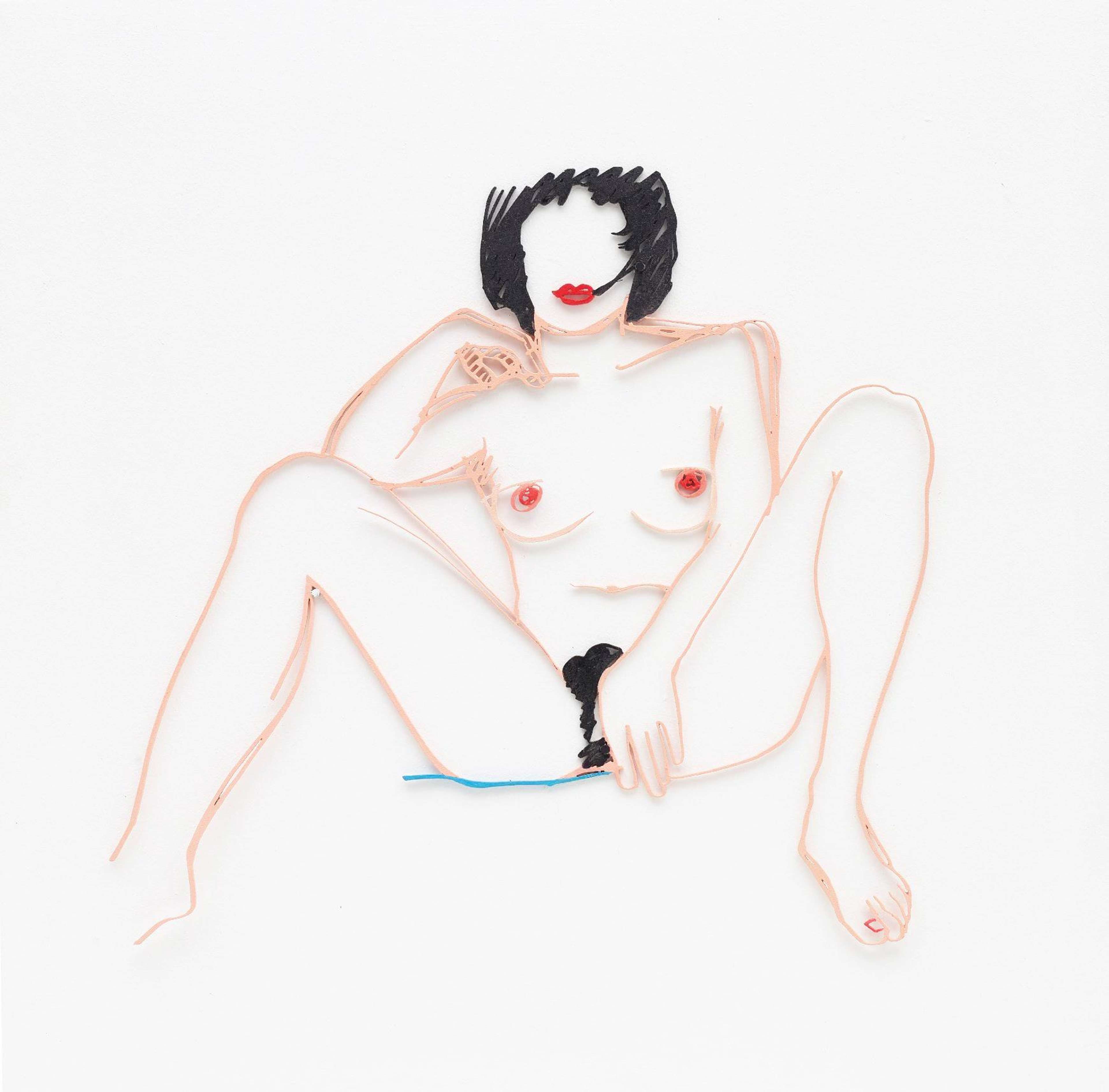 Monica Sitting With Legs Spread - Mixed Media by Tom Wesselmann 1985 - MyArtBroker