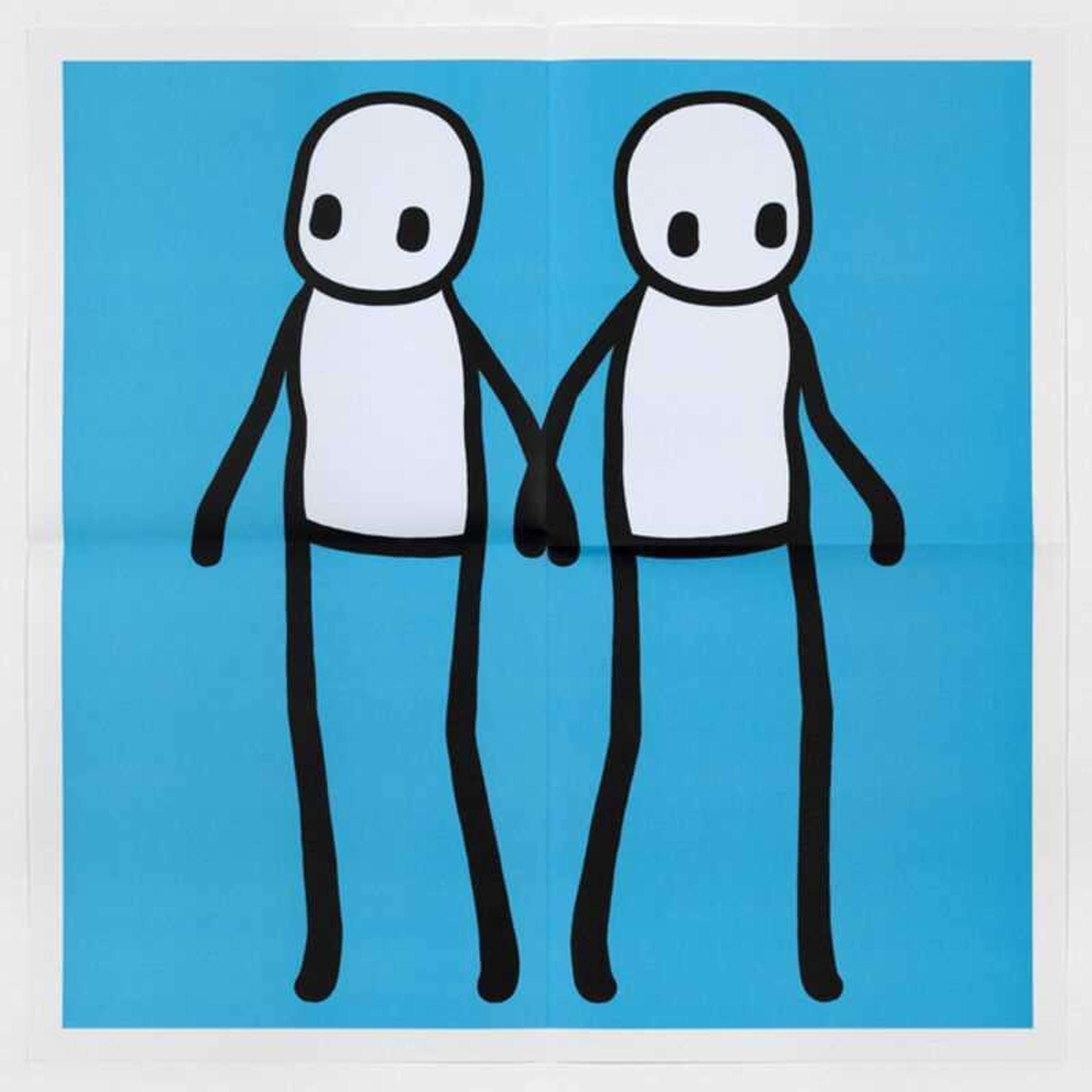 Holding Hands (blue) - Signed Print by Stik 2020 - MyArtBroker