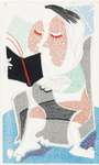 David Hockney: Man Reading Stendahl - Signed Print