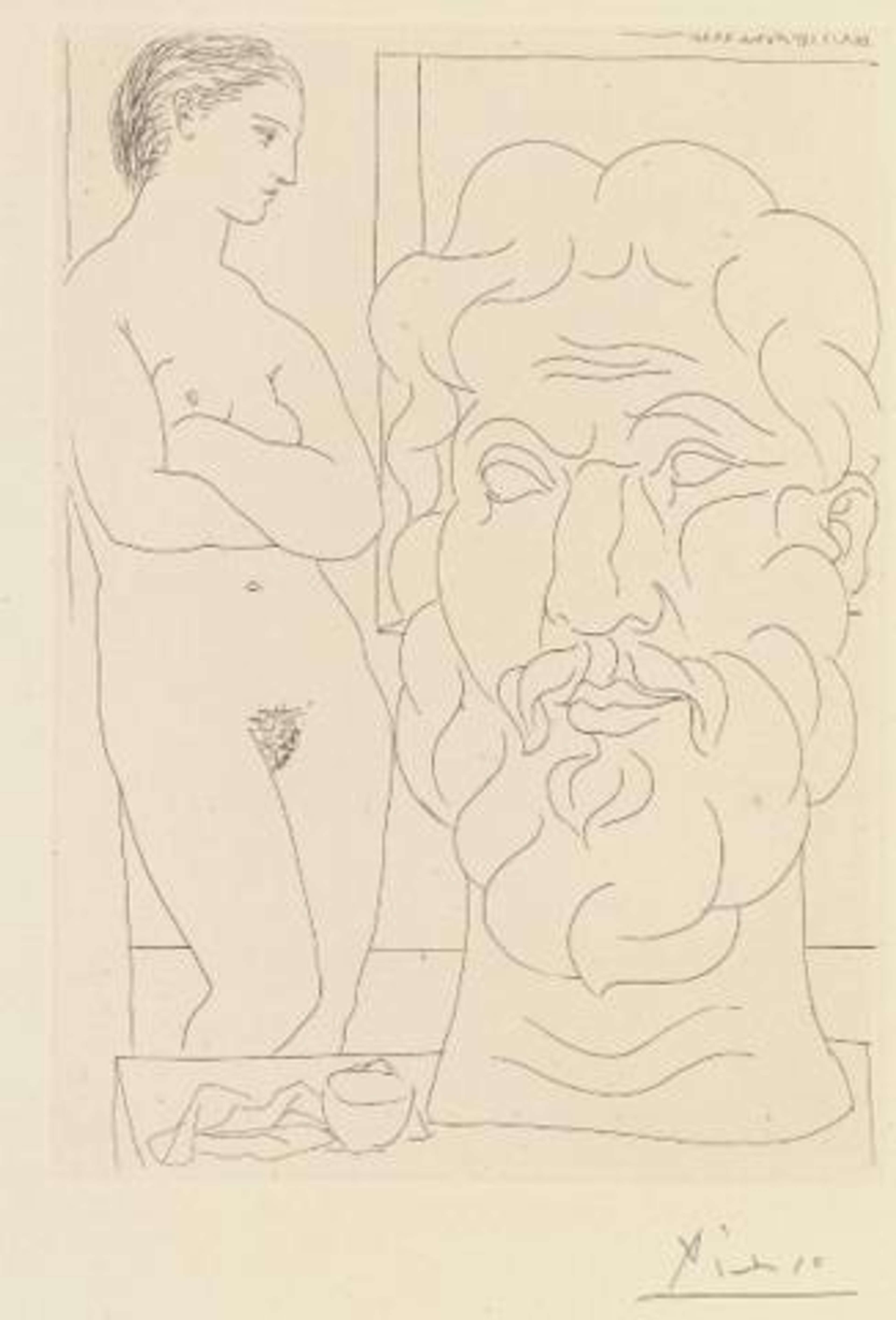 Marie-Thérèse: Modèle Et Grande Tête Sculptée (deluxe) - Signed Print by Pablo Picasso 1933 - MyArtBroker