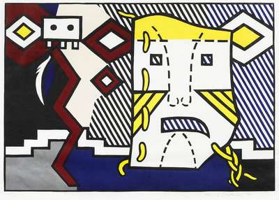 American Indian Theme V - Signed Print by Roy Lichtenstein 1980 - MyArtBroker