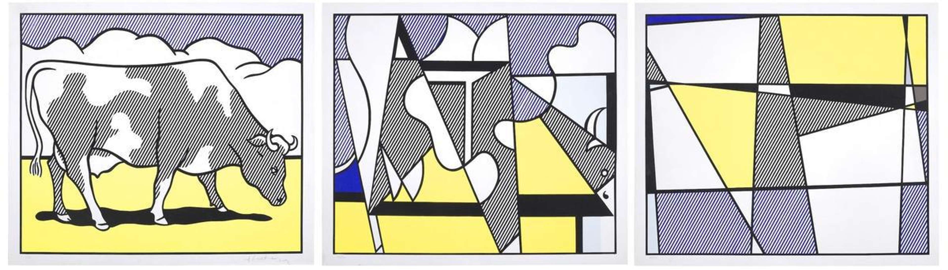 Cow Going Abstract - Signed Print by Roy Lichtenstein 1974 - MyArtBroker