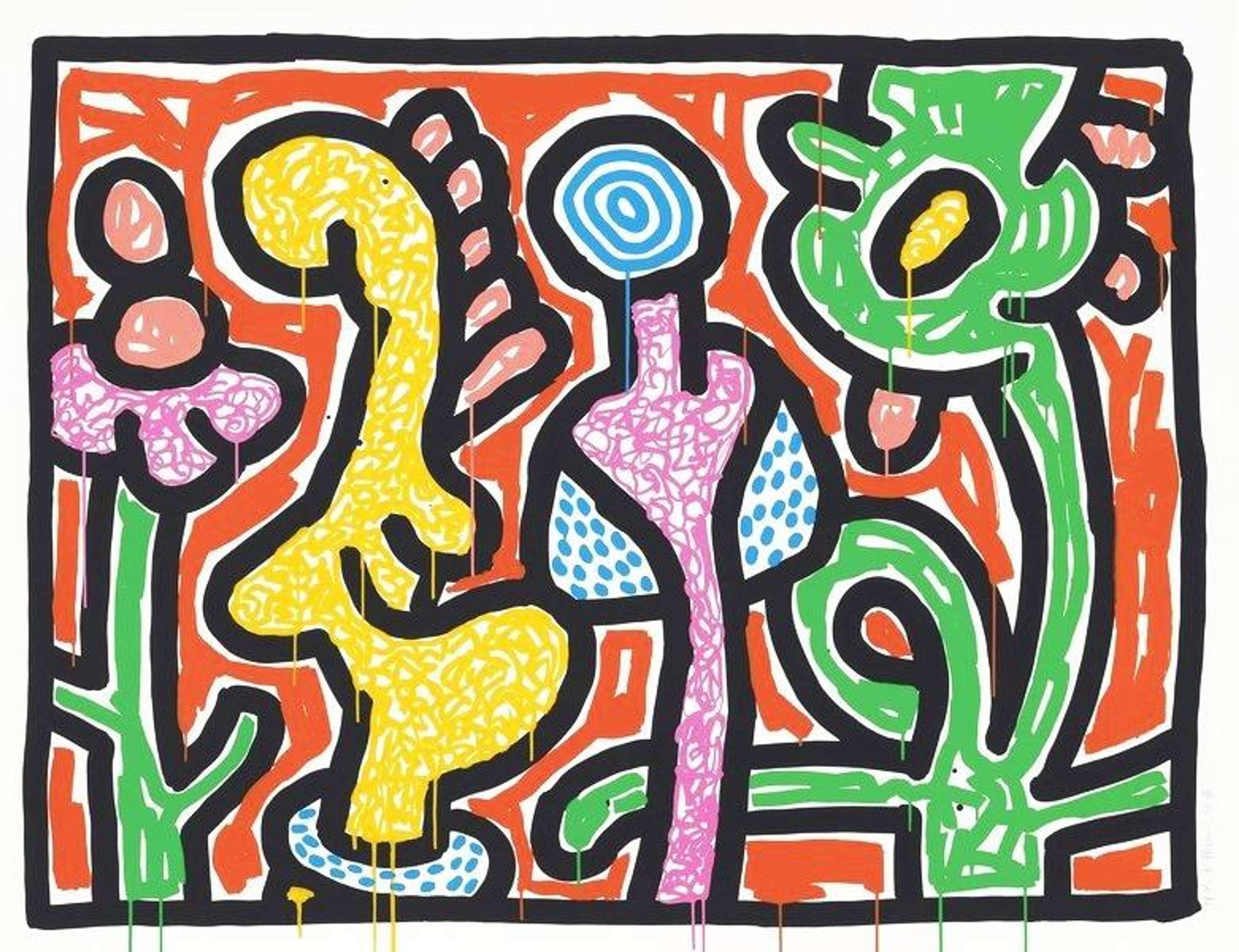 Flowers IV - Signed Print by Keith Haring 1990 - MyArtBroker