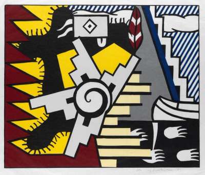 American Indian Theme II - Signed Print by Roy Lichtenstein 1980 - MyArtBroker