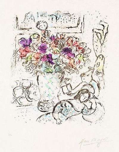 Les Anémones - Signed Print by Marc Chagall 1974 - MyArtBroker