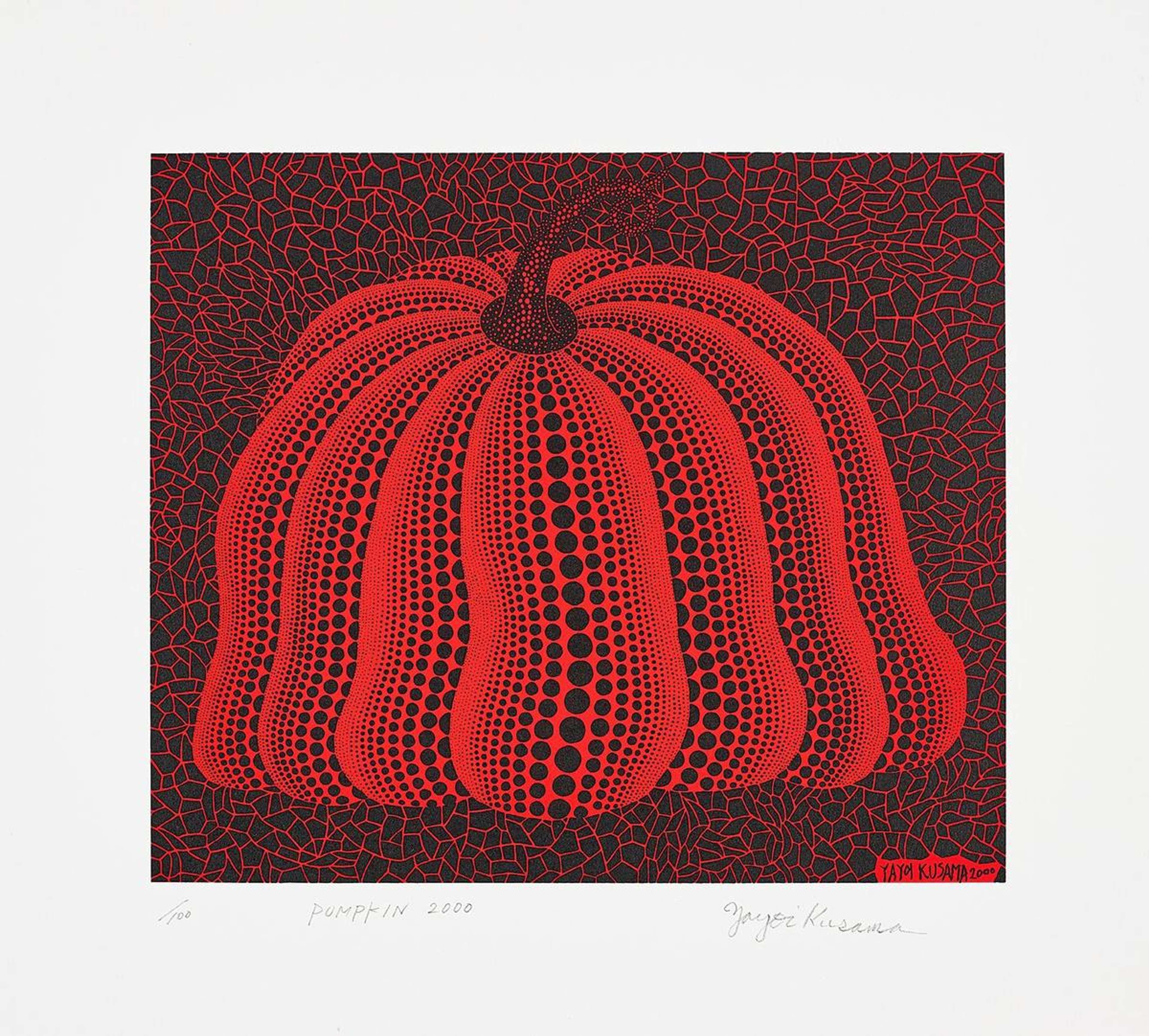 Pumpkin 2000 (red) - Signed Print by Yayoi Kusama 2000 - MyArtBroker