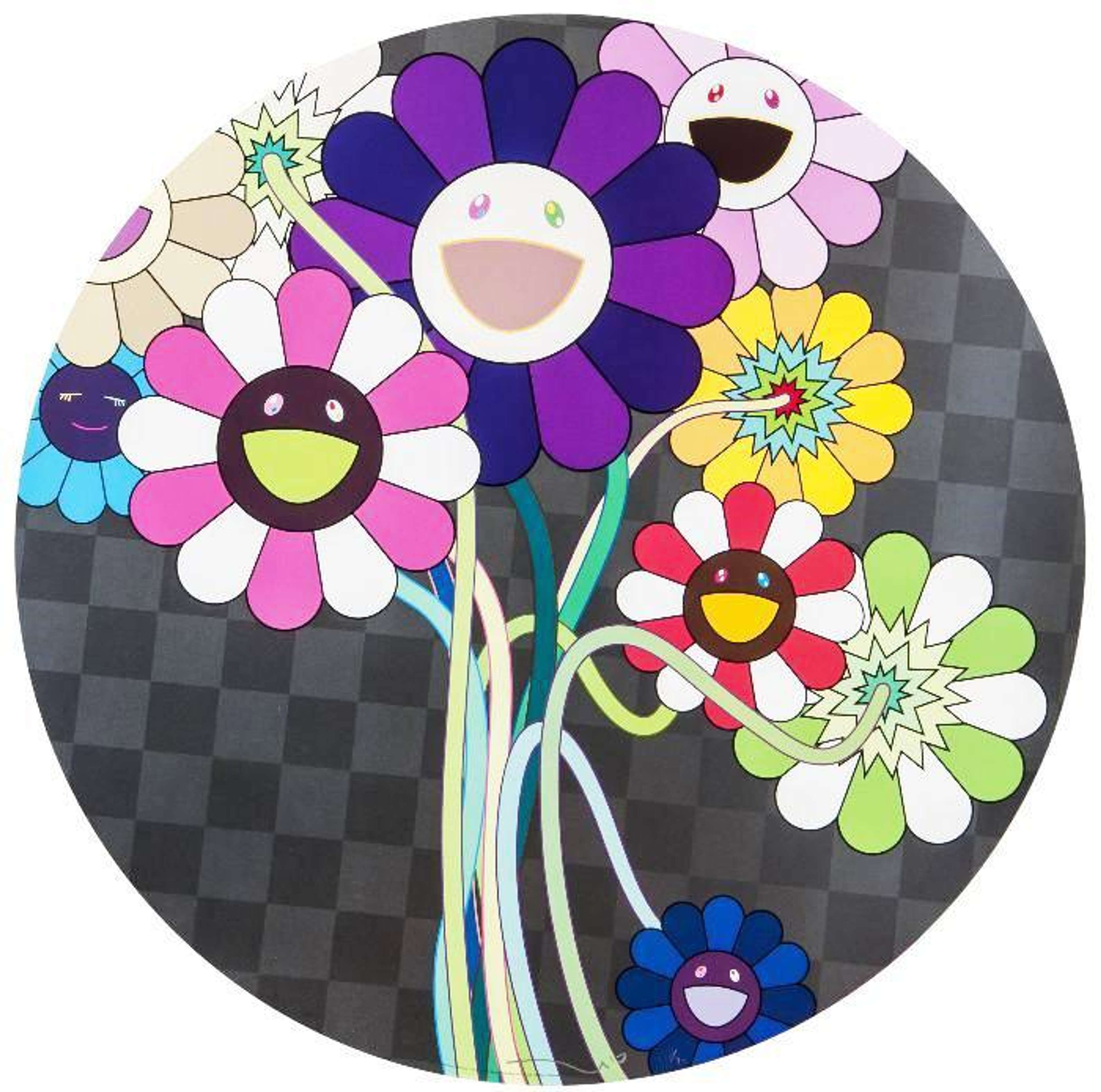 Purple Flowers In Bouquet - Signed Print by Takashi Murakami 2010 - MyArtBroker