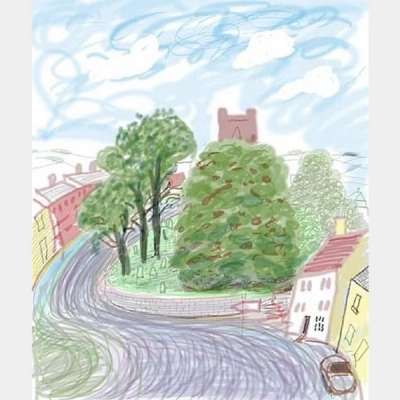 Kilham With Church - Signed Print by David Hockney 2008 - MyArtBroker