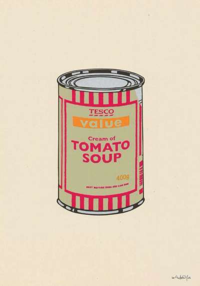 Soup Can (sage, cherry, tan) - Signed Print by Banksy 2005 - MyArtBroker