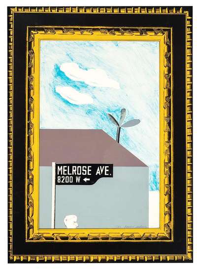 Picture Of Melrose Avenue In An Ornate Gold Frame - Signed Print by David Hockney 1965 - MyArtBroker