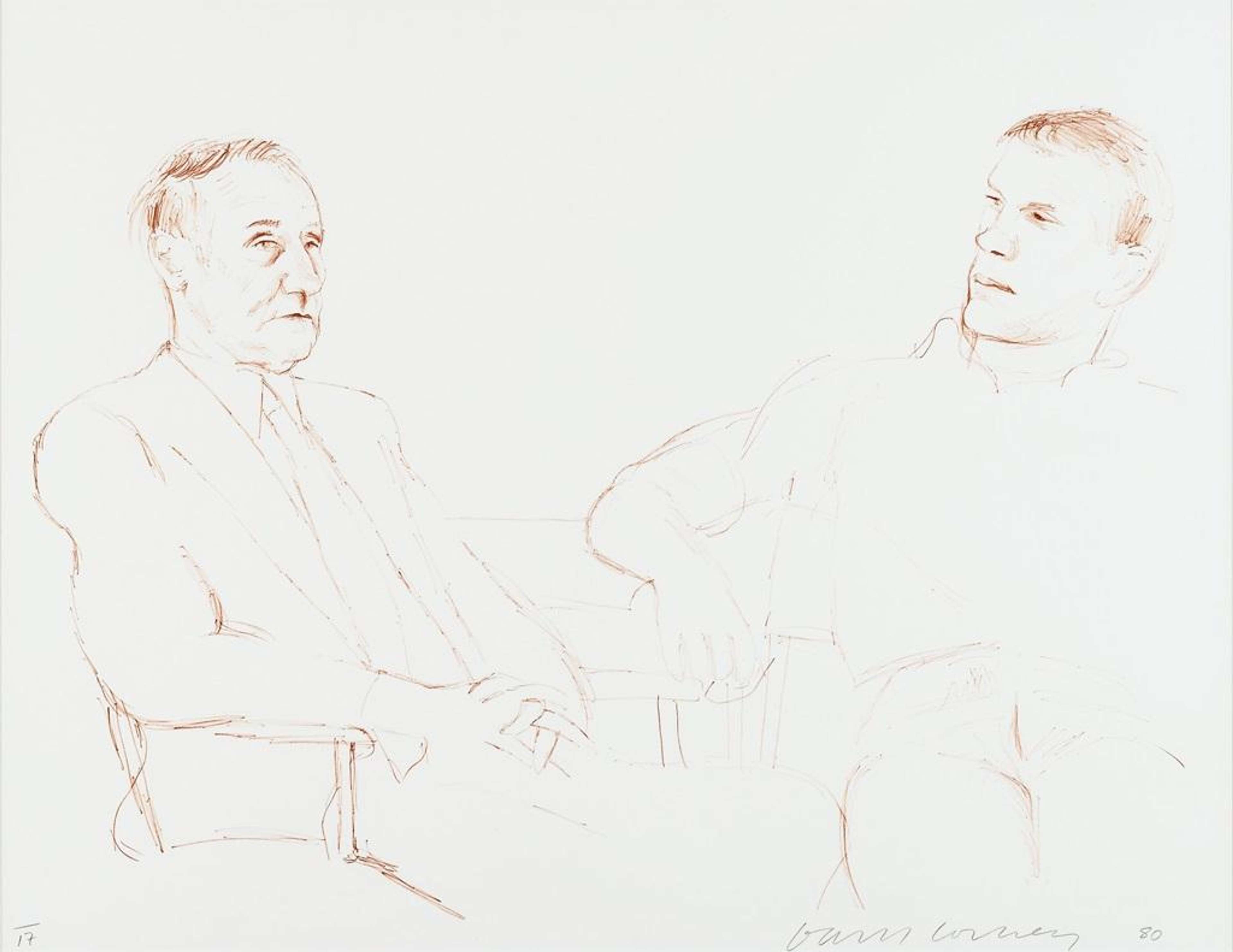 Bill And James II - Signed Print by David Hockney 1980 - MyArtBroker