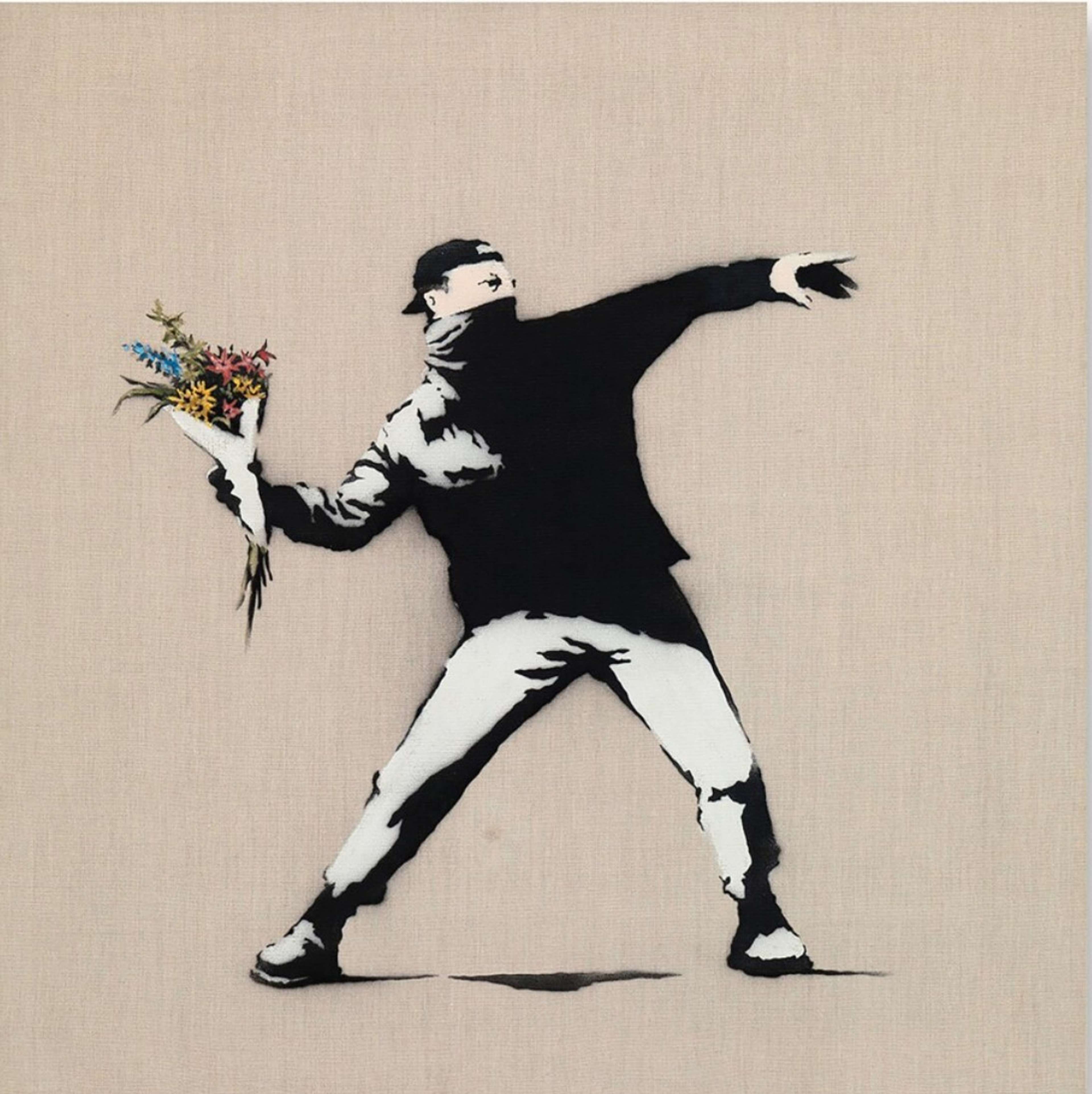 Love Is In The Air (Flower Thrower) by Banksy 