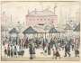 L. S. Lowry: Market Scene In Northern Town - Signed Print