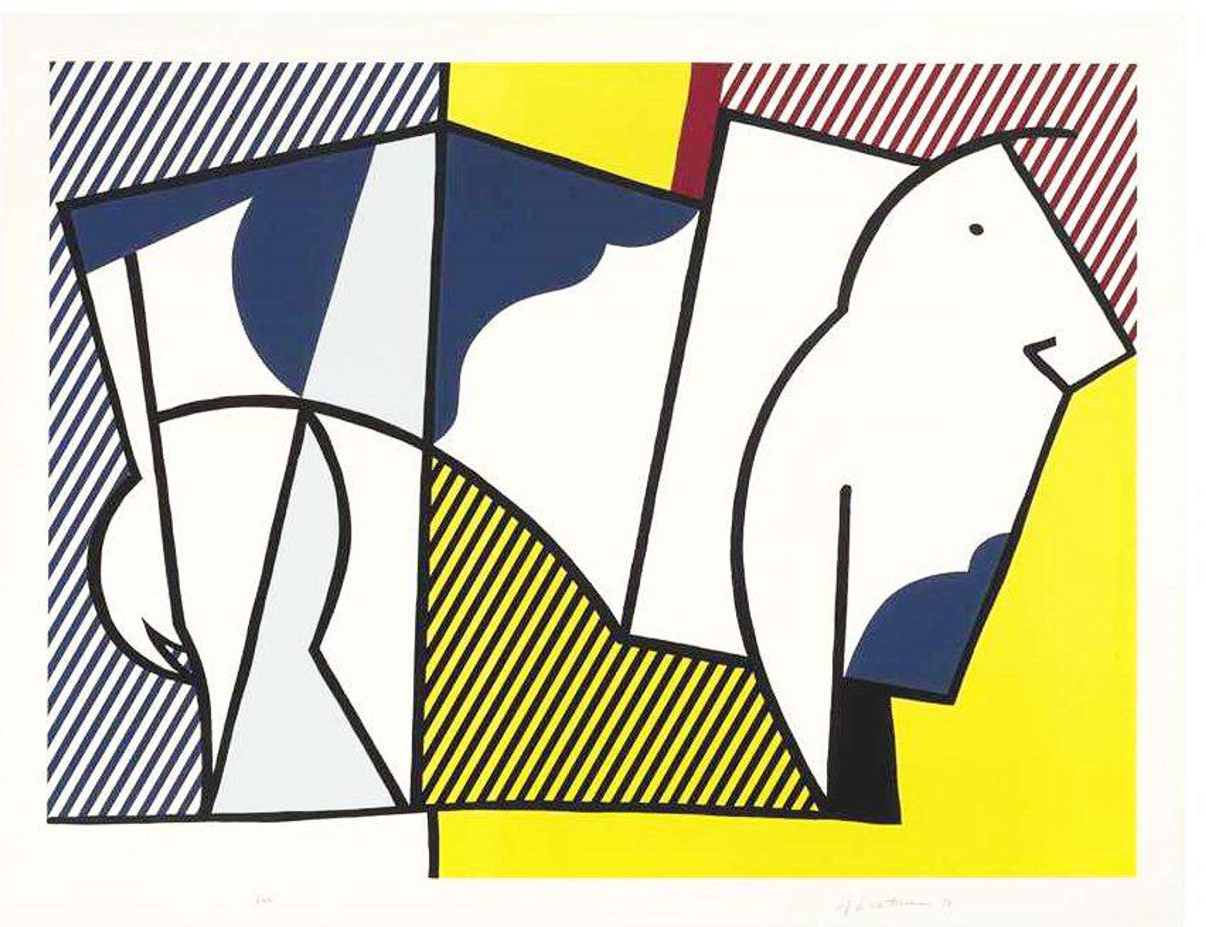 Bull III - Signed Mixed Media by Roy Lichtenstein 1973 - MyArtBroker