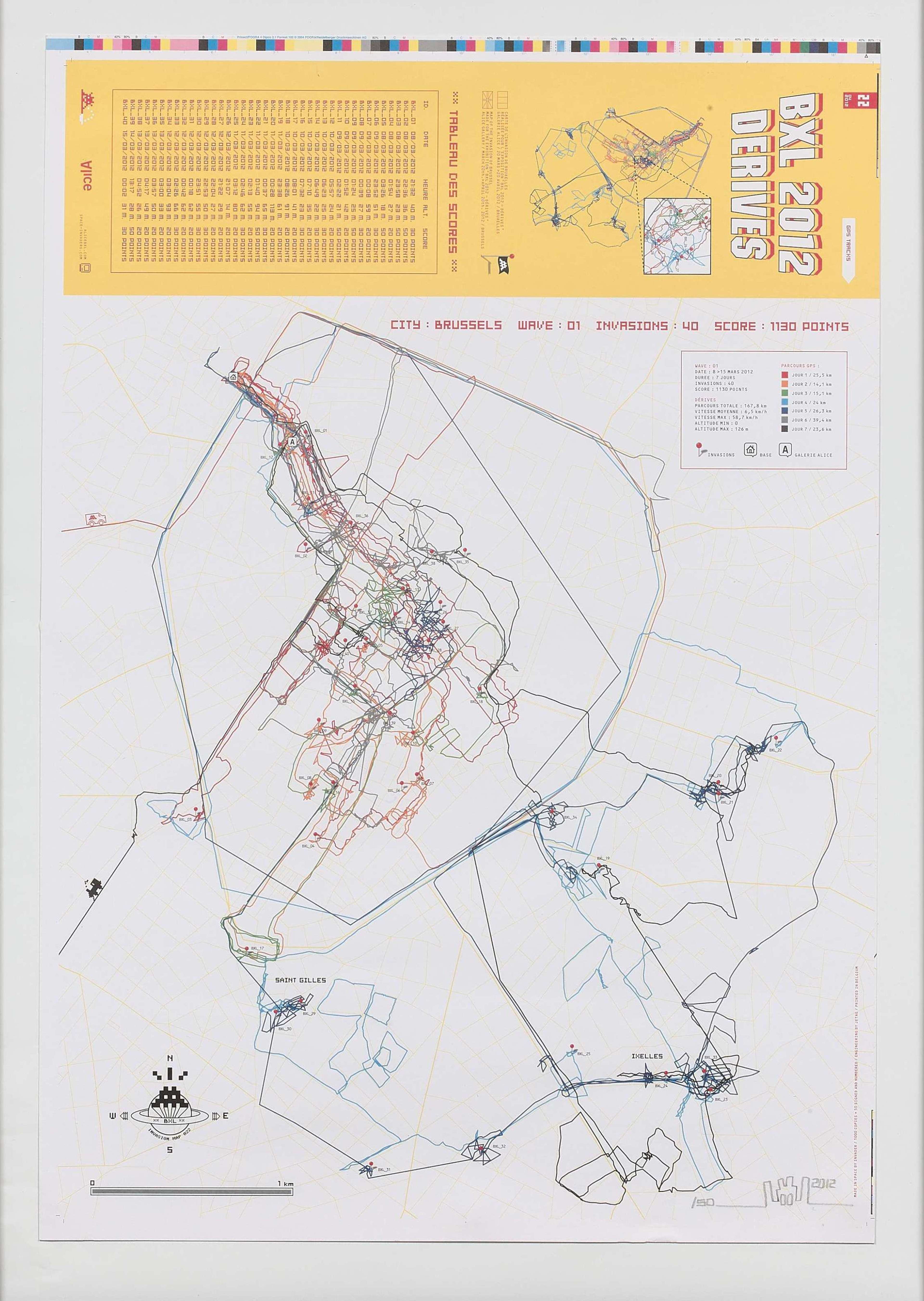 Carte d'Invasion De Bruxelles - Signed Print by Invader 2012 - MyArtBroker