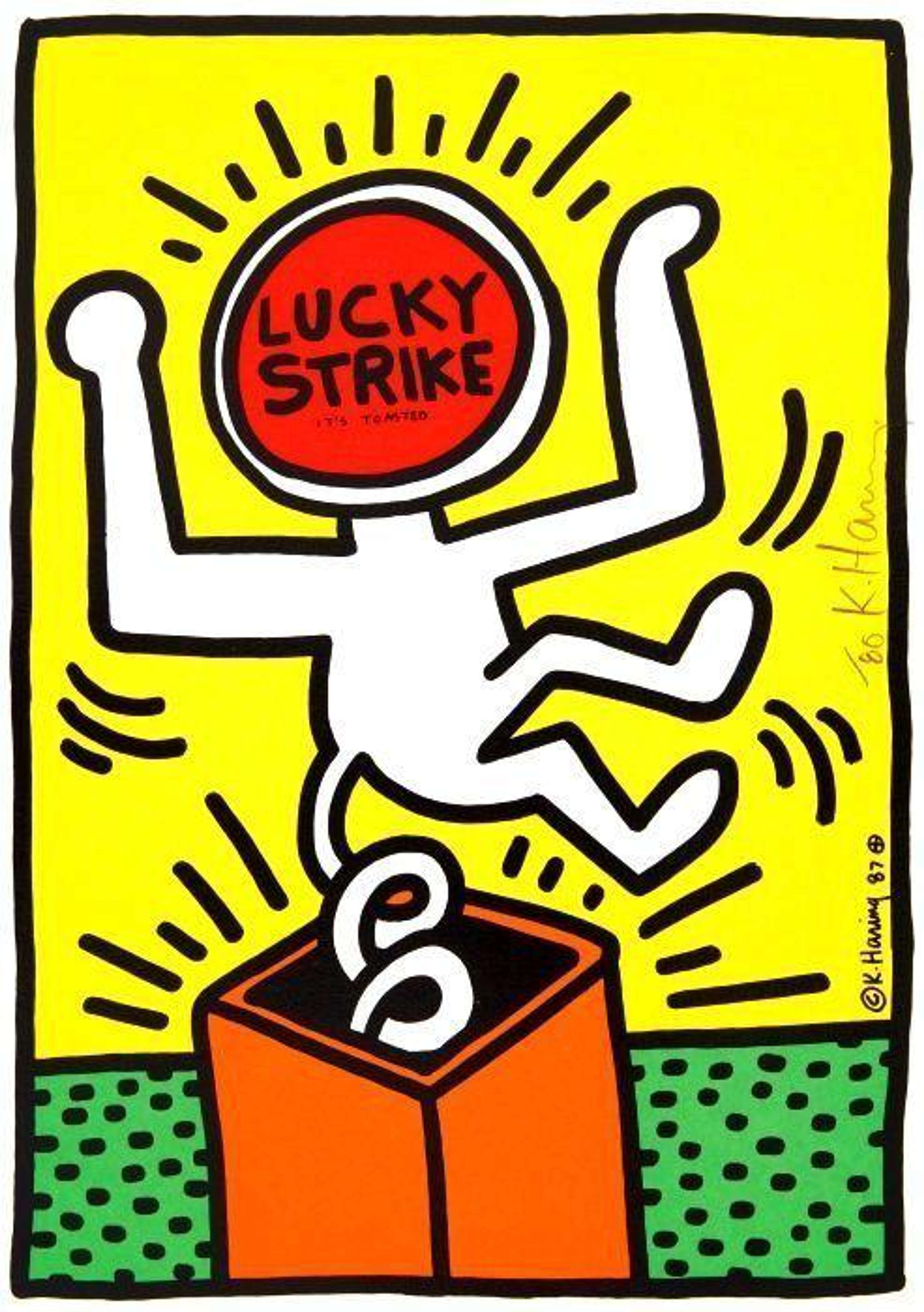 Lucky Strike (yellow) - Signed Print by Keith Haring 1987 - MyArtBroker