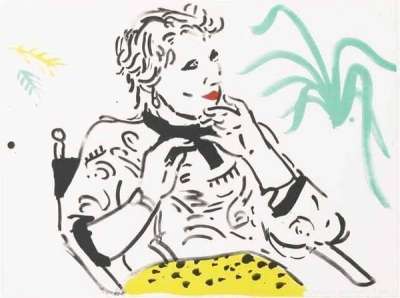 Celia With Green Plant - Signed Print by David Hockney 1980 - MyArtBroker