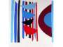 Sir Terry Frost: Blue Red And Black Vertical Rhythm - Signed Print