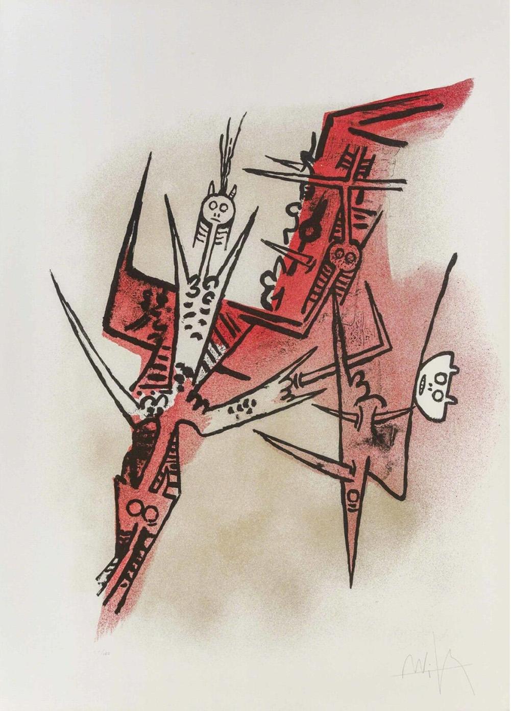 Wifredo Lam Untitled IV (Le Feu Vert) (Signed Print) 1974