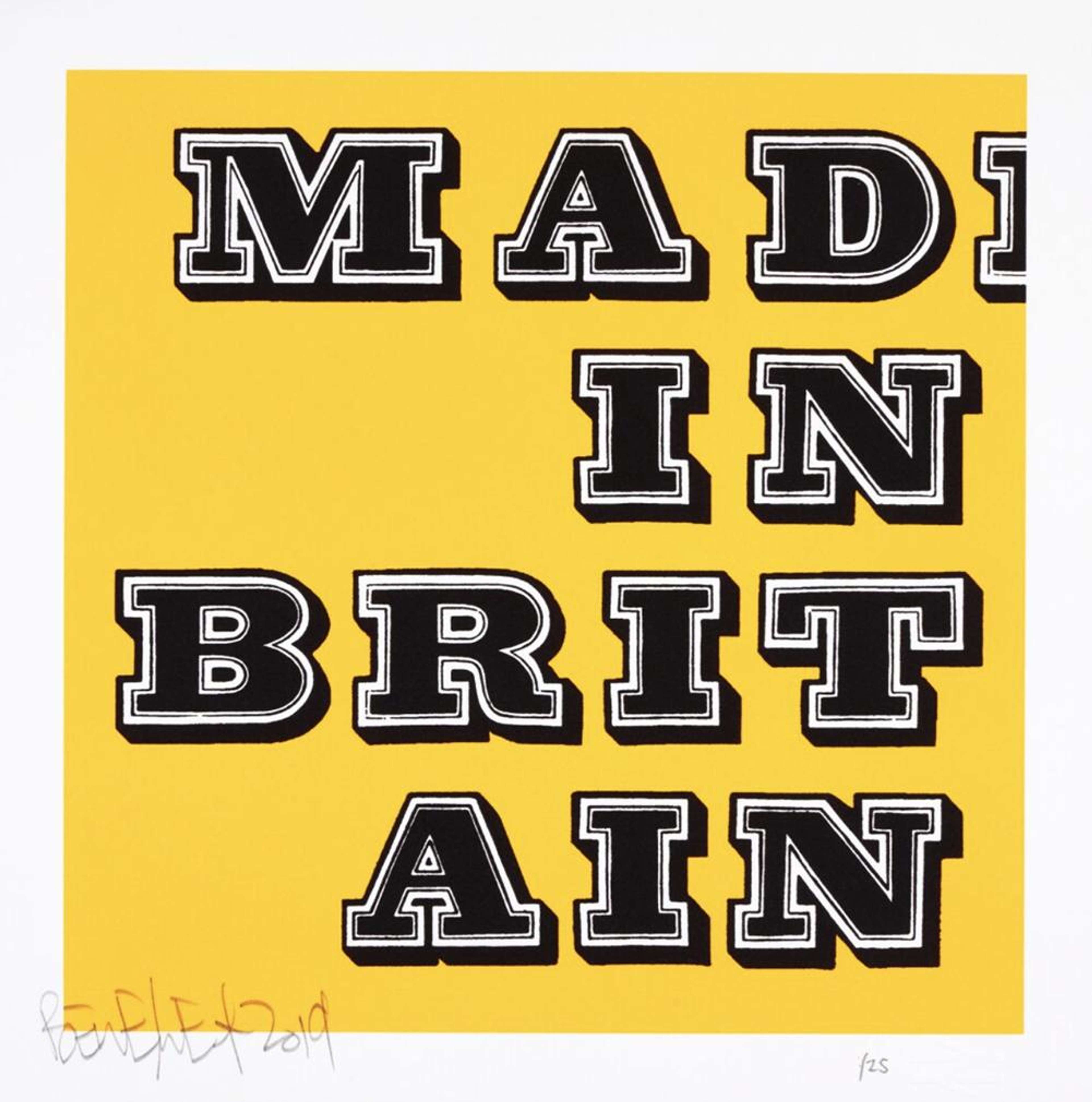 Mad In Britain (fluro orange) - Signed Print by Ben Eine 2019 - MyArtBroker