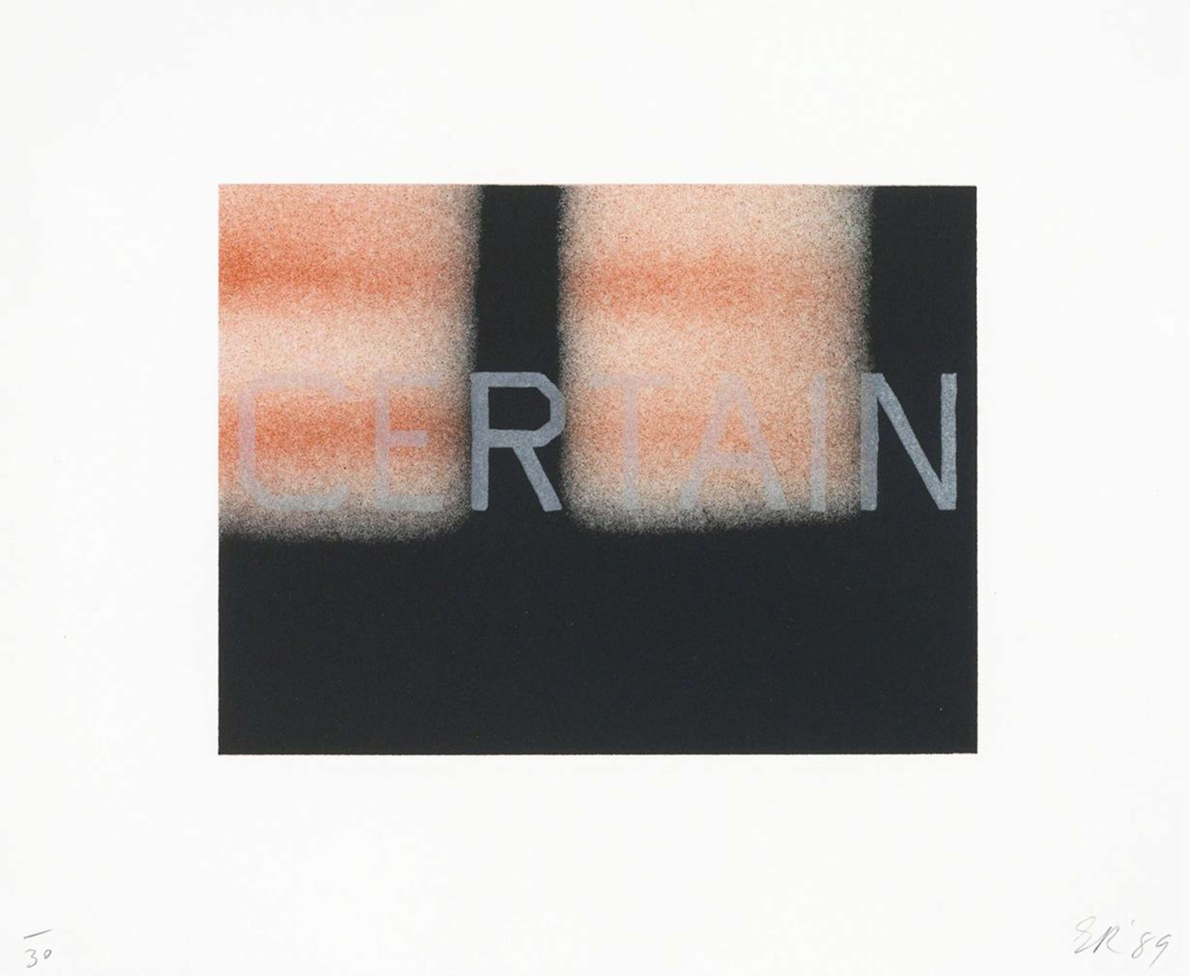 Certain - Signed Print by Ed Ruscha 1989 - MyArtBroker