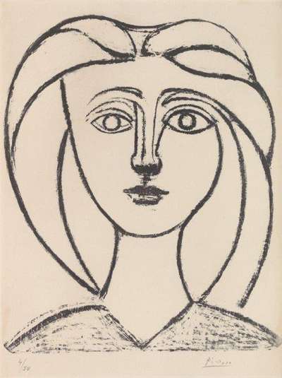 Jeune Fille Aux Grands Cheveux - Signed Print by Pablo Picasso 1945 - MyArtBroker