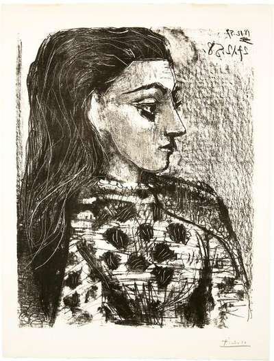 Buste Au Corsage Carreaux - Signed Print by Pablo Picasso 1957 - MyArtBroker