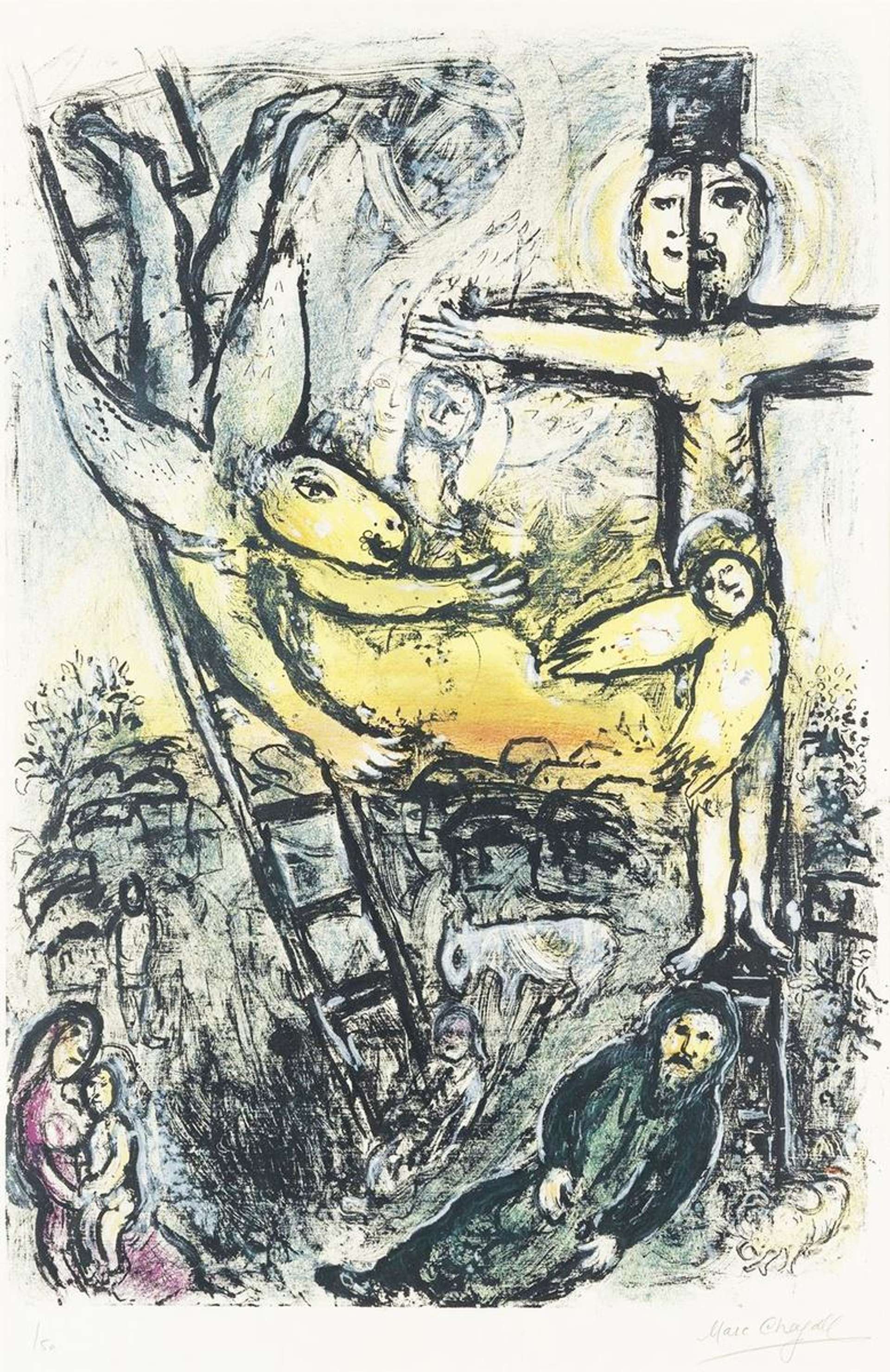 Marc Chagall: Vision De Jacob - Signed Print
