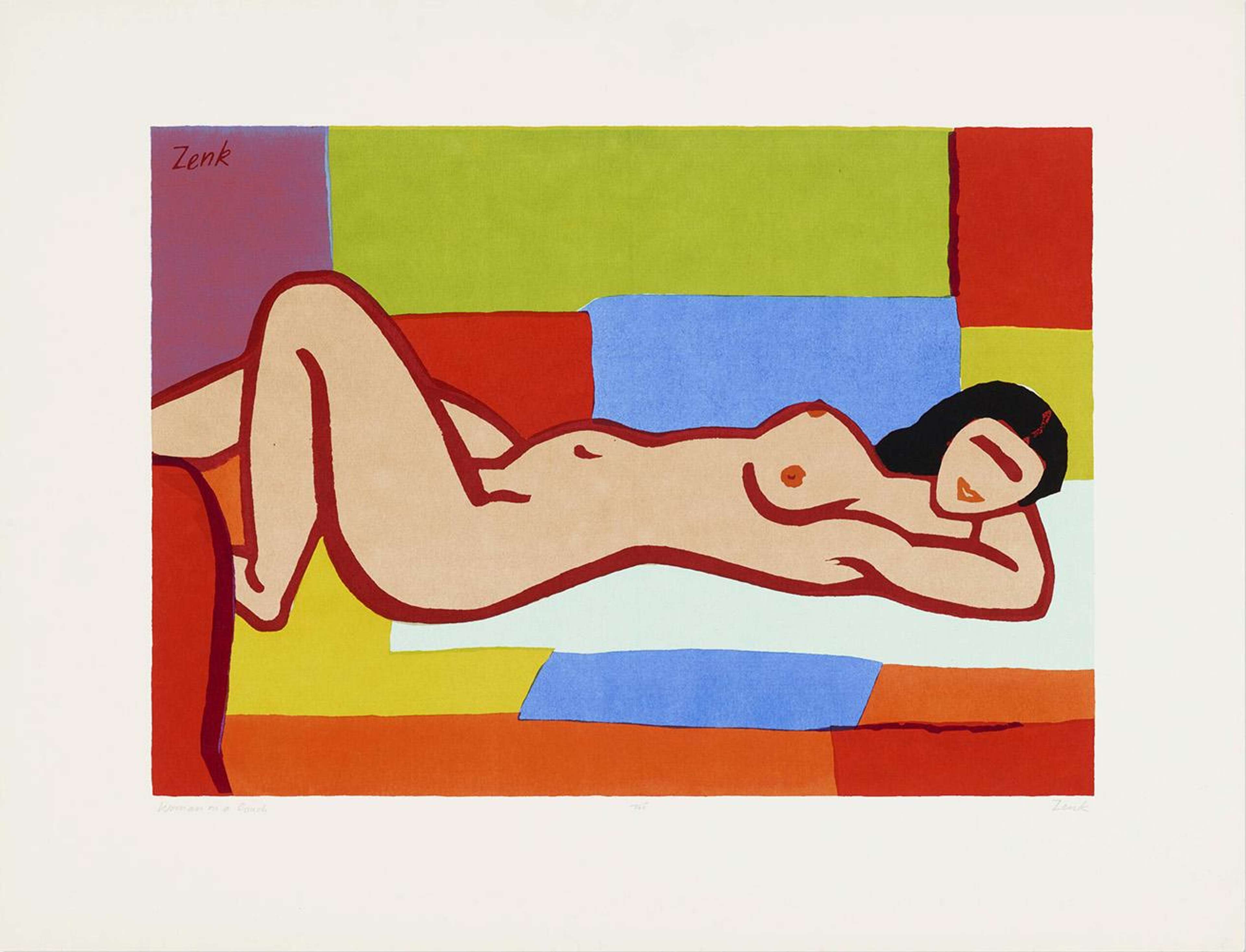 Woman On A Couch - Signed Print by Josef Zenk null - MyArtBroker