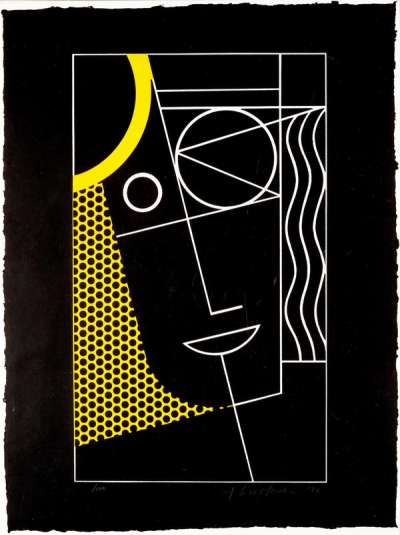 Roy Lichtenstein: Modern Head #2 - Signed Mixed Media