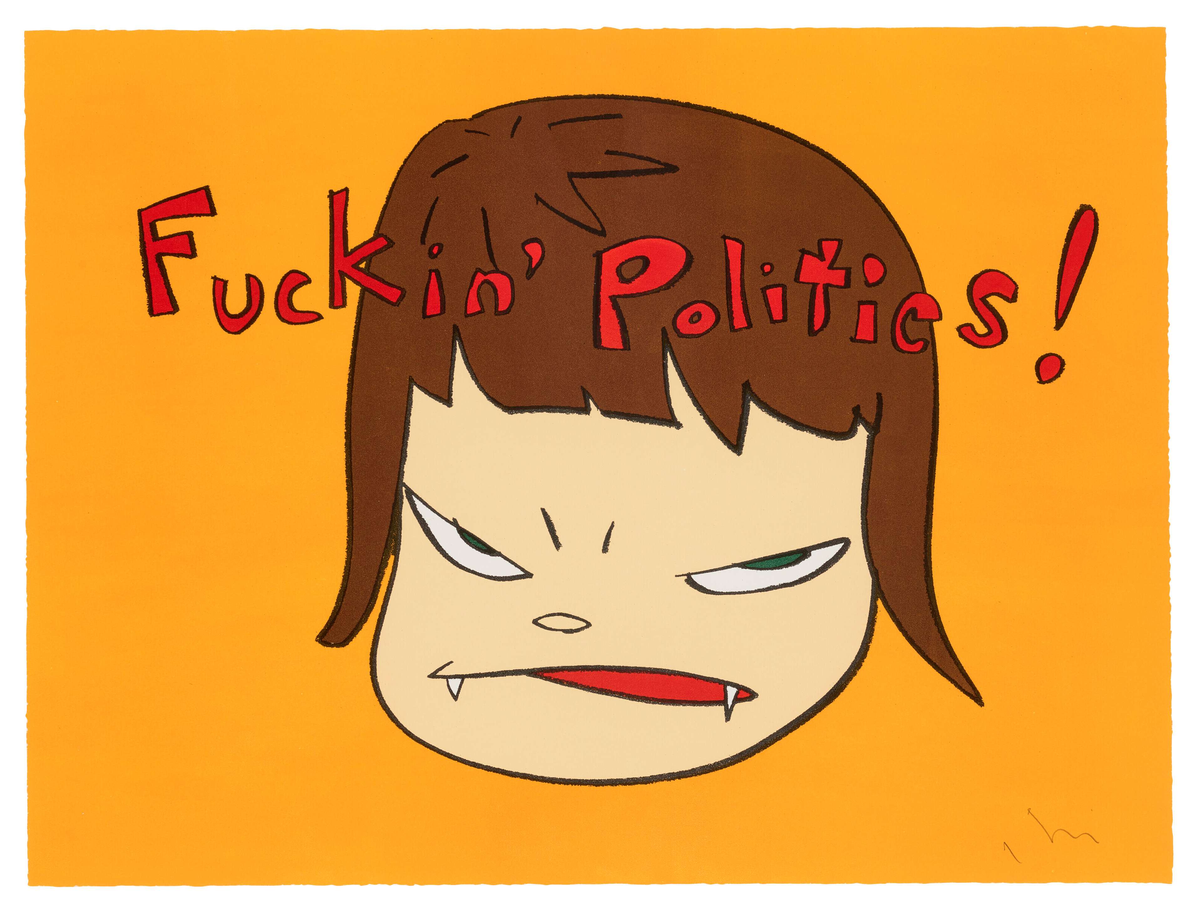 Fuckin' Politics - Signed Print by Yoshitomo Nara 2003 - MyArtBroker