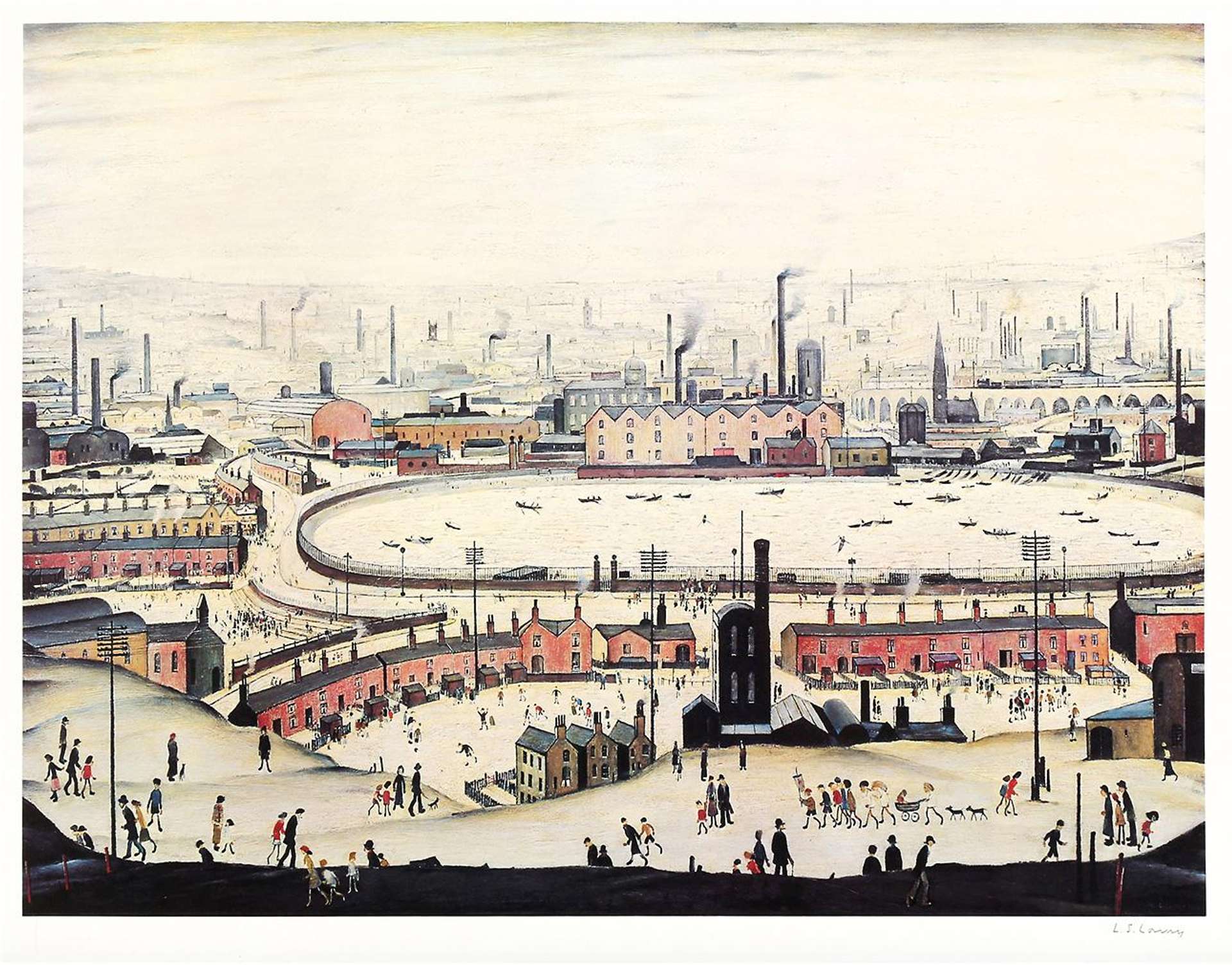 The Pond by L S Lowry