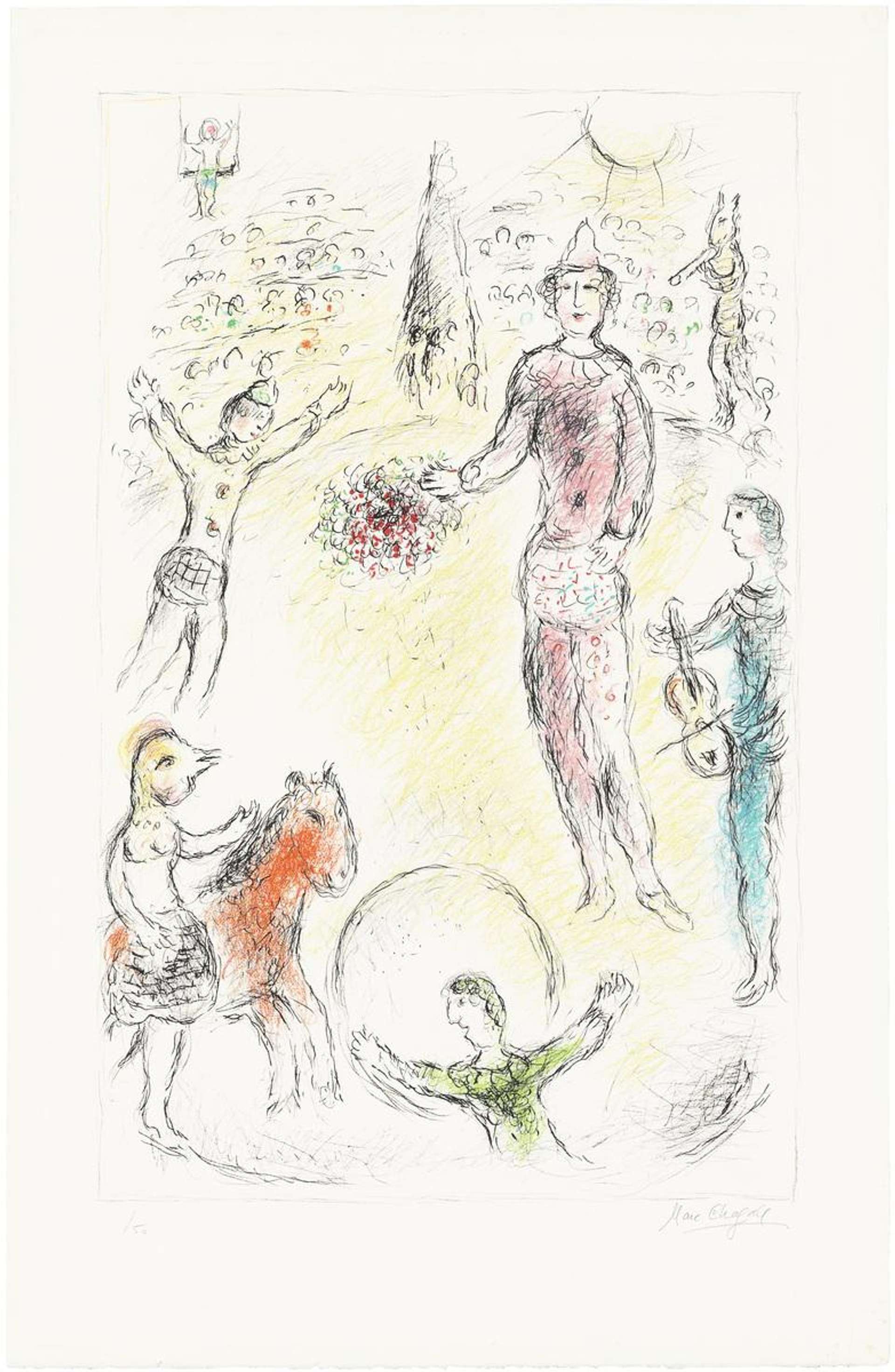 Marc Chagall: Les Clowns Musiciens - Signed Print