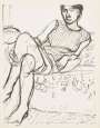 Richard Diebenkorn: Seated Woman In A Striped Dress - Signed Print