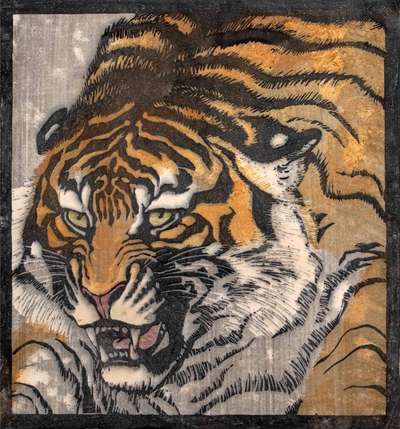 Tiger Head - Signed Print by Ludwig Heinrich Jungnickel 1909 - MyArtBroker