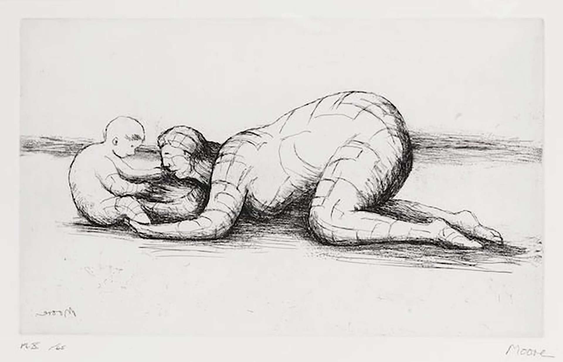 Mother And Child X - Signed Print by Henry Moore 1983 - MyArtBroker