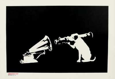 HMV Dog - Signed Print by Banksy 2004 - MyArtBroker